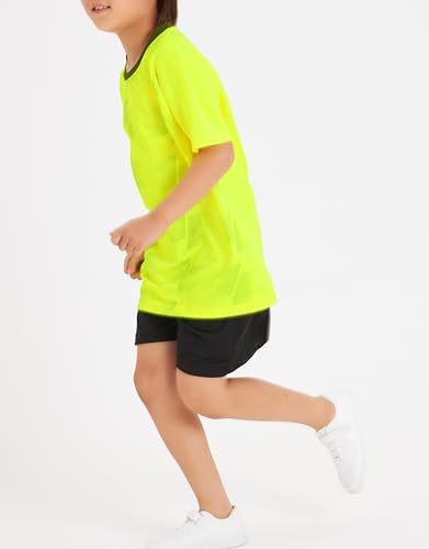 DANI CHINS Boys Loose Active Short-Sleeve Shirts Sports Jerseys and Athletic Mesh Shorts Set3