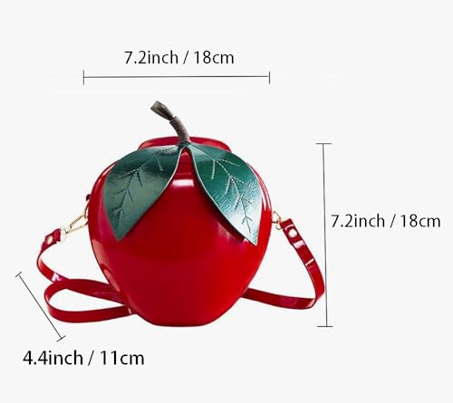 123Arts Apple Shape Shoulder Bag Crossbody Bag Leather Wallet Handbag Purse2
