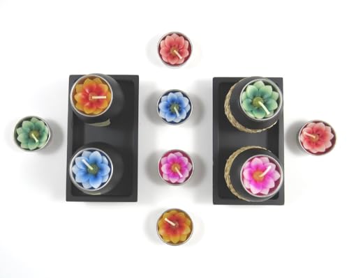 Teelichter und Kerzenhalter Refills mit 10 Duftkerzen in form einer Lotus blume