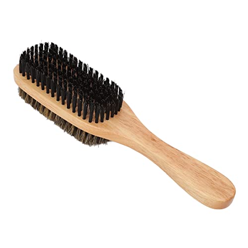 Brosse à Barbe Double Face, ANGGREK Brosse à Cheveux en Nylon Doux Imitation Poils Vague Brosse Caoutchouc Bois Brosse pour Hommes Style Universel