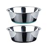 PEGGY11 Deep Stainless Steel Anti-Slip Dog Bowls – 2-Pack, 2 Cups