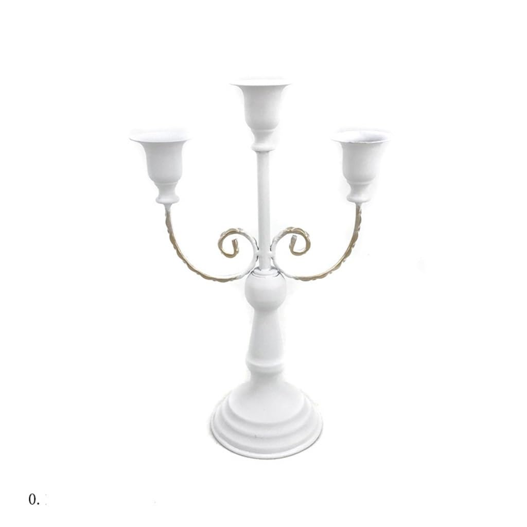 HTTGDGDH White Vintage Metal European Candle Holder Ornament Decorative Candle Holder,Argento-Size