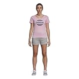 Tejido transpirable adidas W E PLN Short Sport Shorts, Mujer, Medium Grey Heather/White, L