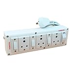 INDRICO-Electrical-Power-Junction-Box-with-Individual-Switches-Sockets-Long-Wire-Cable-Wall-fitting-Board-Electric-Extension-Multi-Outlets-Spike-Guard-PVC-White-Pack-of-1