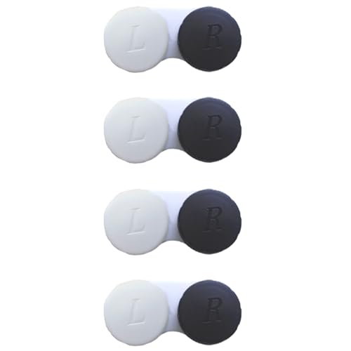 Smanzu 4 Pack Contact lens case Bulk Contact Lens Soak Storage Box Holder Container(Black)