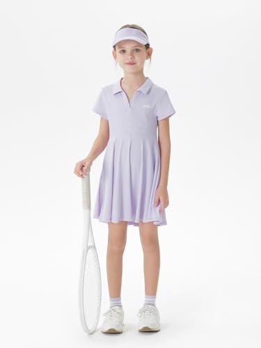 marc & janie Girls Tennis Dress Athletic Cooling Quick-Dry Short Sleeve V Neck Golf Dresses 5506763