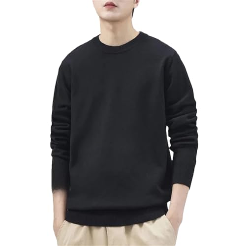 Men's Solid Color Casual Round Neck Simple Large Size Classic Lazy Style Long Sleeve Sweater - Main Image