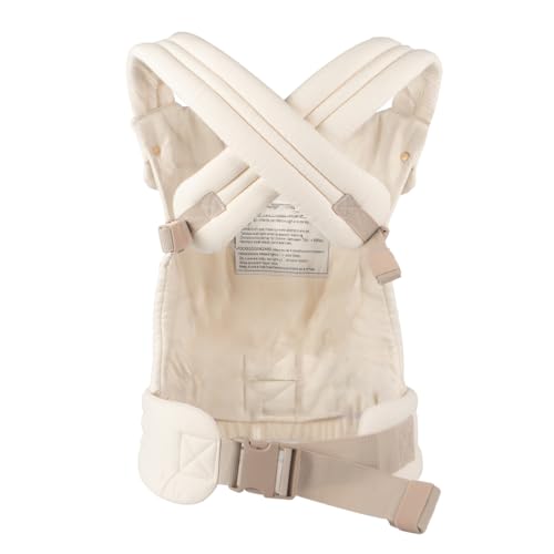 Cotton Baby Carrier for Newborns to Toddlers | Cozy Wrap Carrier with Lumbar Support | Soft White Fabric, 7-35lbs Adjustable Fit