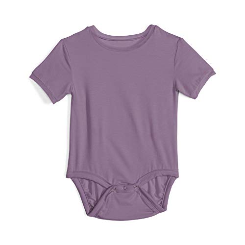 Image of Saint Haven Baby Girls Cry-Free Short Sleeve Soft Micro Modal Onesie with Mesh Trim
