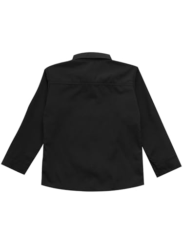 JEATHA Boys Button-Down Shirts Long Sleeve Solid Collor Dress Shirt Oxford Collar School Uniform Tops4