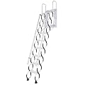 9 Steps Retractable Attic Ladder Ceiling Pull Down System Folding Loft Step with Armrests Hidden Mount Attic Extension Stairs for Garage/Indoor/Storehouse/Basement