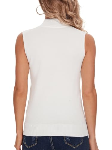 Image of Sleeveless Mock Neck Tops for Women Soft Slim Fit Knit Vest Tops