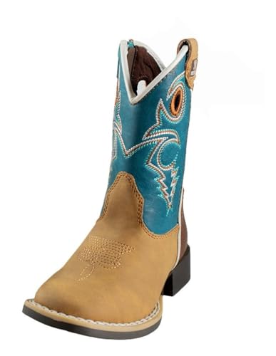 Twister Western Boots Girls Jensen Embroidery Zip Tan
