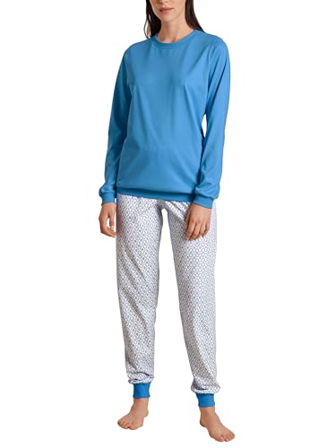 Calida Damen Spring Nights Pyjamaset, Azurit Blue, 44-46 EU