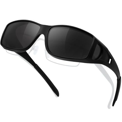 Image of KANASTAL Over Glasses Sunglasses for Men Women Fit Over Glasses Sunglasses Polarized UV400 Fashion Wrap Around Shades