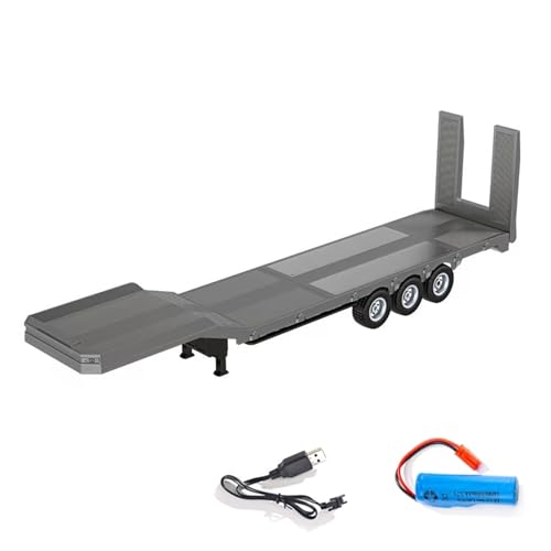 TOUCAN RC HOBBY 73.5CM Plastic Semi Trailer Flatbed 1502 for 1/18 Remote Control Tractor Truck HUINA 1501 Electronic Support Legs Tail Board New Year Gift