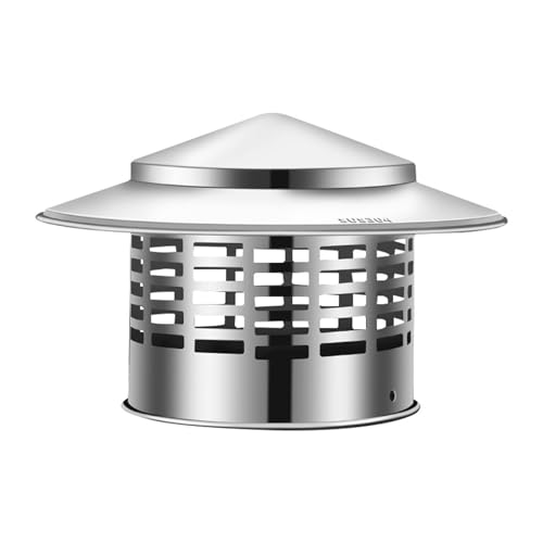 HBOOMOEM Steel Cap for Smoke Chimneys ，Outdoor Stove Top Cover，Conical Top Chimney Caps，Thickened 304 Stainless Steel Material, Not Easy to Break, Not Easy to Deform(110mm)