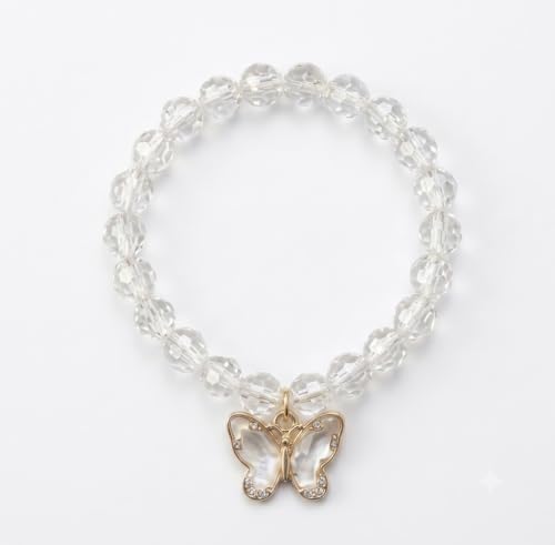 Image of 4-Piece Cute Accessory Combo Pack for Women: Matte Flower Hair Claw Clip, Gingham Scrunchie, Pearl Hair clip, Clear Beaded Charm Bracelet