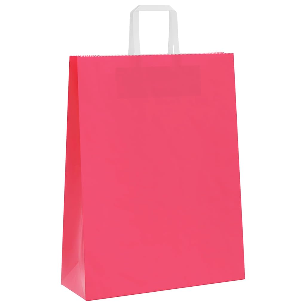 vidaXL Bolsas de Papel con Asas 250 uds Rosa 32x12x42 cm