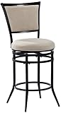 Crosley Furniture CF520026BK-WH Rachel Swivel Counter Stool, 26-inch, Black with Beige Cushion