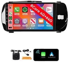 [8 Core 4G 64G] Android Car Stereo FM Radio Carplay Android Auto Touchscreen Headunit Media Player with Backup Camera for Vitz 2015 2016 2017 2018 2019 2020