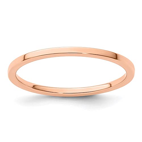 Wedding Band Ring Band 14K Rose Gold Stackable Expressions Women's Flat