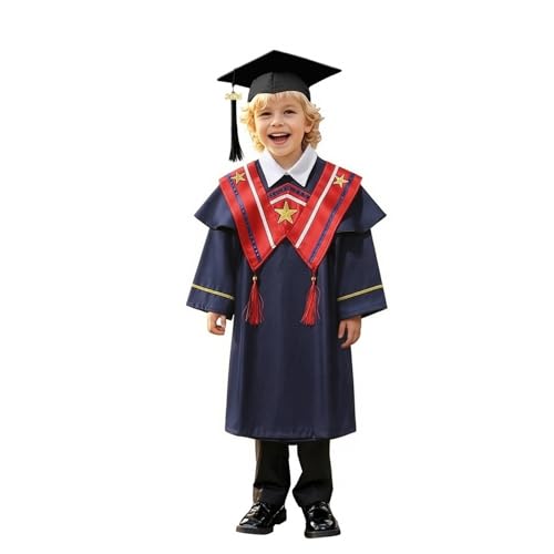 Image of Kindergarten 2025 Graduation Cap and Gown Tassel Sets with Charm 2PCS Graduations Stoles for Kids Grad Party Clothes