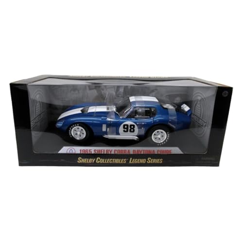 1965 Shelby Cobra Daytona Coupe #98, Blue w/ White Stripes - Shelby SC130 - 1/18 Scale Diecast Model Toy Car