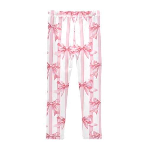 Girls' Leggings Bow-Knot Pink Stripe Kids Yoga Tights Pants 1 Pack 208582982
