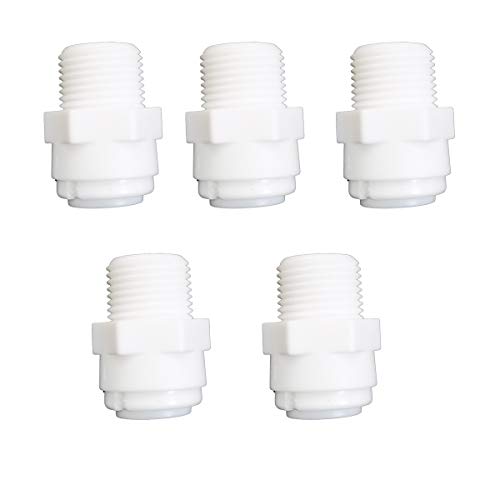 YZM Tube Quick Connector fittings Water Purifiers Filters Reverse Osmosis Systems accessories set of 5 (straight,3/8