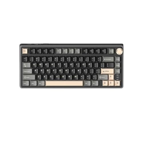 Image of RK ROYAL KLUDGE R75 Wireless Mechanical Keyboard, 75% Percent Custom Gaming Keyboard Gasket Mount RGB Backlit with Knob & PBT Keycaps, BT5.1 /2.4GHz /USB-C, Hot Swappable Cream Switch