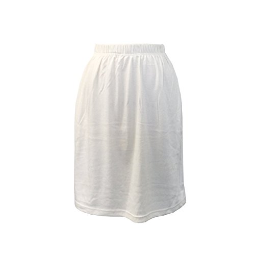 Women's Fashion Classics Elastic Waist Straight Skirt Knee Length (M, 6503-Ivory)