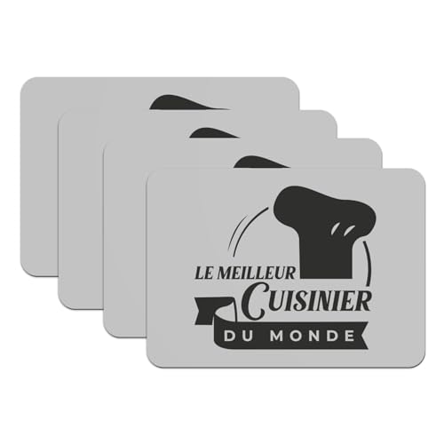 Set de table en caoutchouc gris pour repas de famille et table du chef