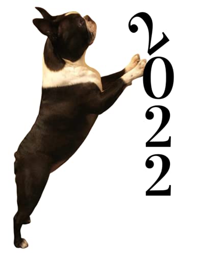 2022: Boston Terrier 12-Month Calendar Planner with Weekly Monthly Yearly At-A-Glance Pages Income Expense Habit and Mood Trackers - Funny Bostie Standing Cover