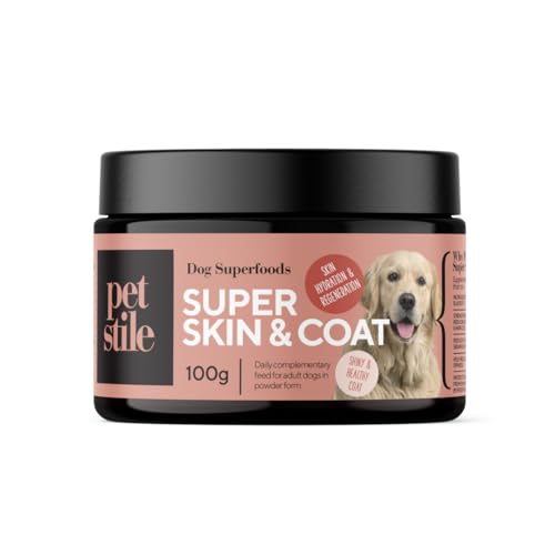 Petstile Super Skin & Coat – Natürliches Supplement für Hunde mit Fischkollagen, Leinsamen & Fischöl – unterstützt Haut, Fell, Regeneration & reduziert Entzündungen