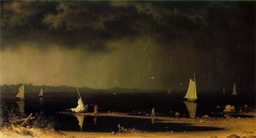 Lienzo Tempesta di tuoni sulla baia Johnson Heade cuadro decorativo 60x90cm