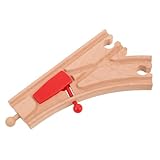 IMIKEYA Ensemble Accessoires de Train connecteurs de Voie Pistes en Bois Accessoires de Train pour Voies en Bois Accessoires de Voie ferrée Trains en Bois Tracks Beige