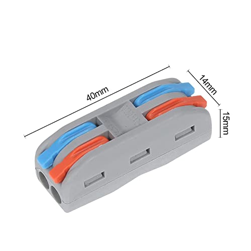 Image of 2 to 2 Inline Compact Connectors - Circuit Inline Splices - Wire Terminals - Electrical Connectors - Circuit Terminal Blocks (4pcs, 2 to 2 Inline, Multi)
