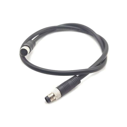 M8 6Pin Female to Male Connector Cable A Code Straight Aviation Sensor Electrical PVC Industrial Cable Threaded Locking IP67 Rated 30V/1.5A Unshielded Plug Socket Cable AWG22(5M/16.4Ft PVC)