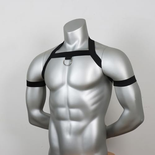 YIZITU Elastischer Brustgurt Brustgurtsgürtel Sex Rückhalte Verband Elastizitätsgürtel Für Nachtclub Cosplaygürtel Mann Kabelbaum Körper Halfter Nylon Schultergurt