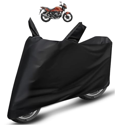 Image of Auto Hub Bike Cover Compatible with CBZ Xtreme with Mirror Pocket, Dustproof, Heat Resistant, Triple Stitched, CBZ Xtreme Bike Cover- Plain Black