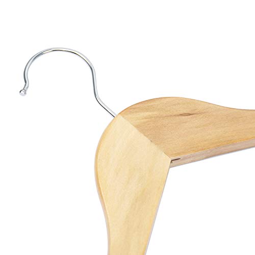Tosnail T-SUITHANGERSWITHCLIP-10PC 12-Pack Wooden Pant Hanger, Wooden Suit Hangers thumb #4