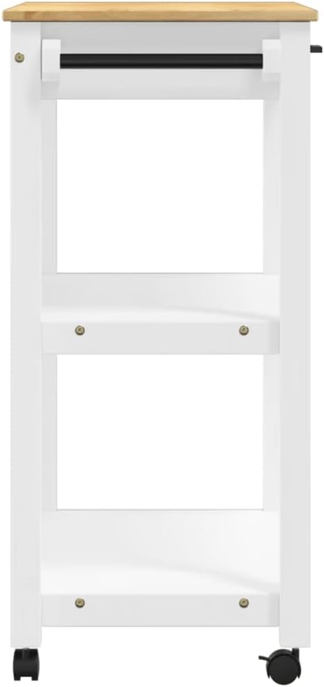 Kitchen Trolley Monza 33.1"x15.7"x35.4" Solid Wood Pine Kitchen Storage