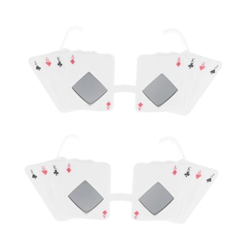 Beavorty Poker Party Glasses Poker Themed Sunglasses Plastic Novelty Eyewear Adult Party Accessories