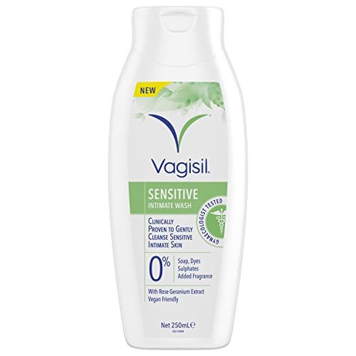 Vagisil Sensitive Intimate Wash For Women, Gently Cleanses Sensitive Skin, pH Balanced, Soap Free Dye Free & Fragrance Free, 250ml