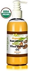 Slice Of Nature Organic Shea Butter Oil - Shea Oil Nilotica Rare East African Shea Butter Pure By - Natural Shea Butter Lotion, Shea Butter For Hair, Face, Body Usda Certified 8 OZ with pump