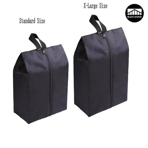 Bolsa de zapatos de viaje gris grande de nailon impermeable con cremallera pack de 5 2