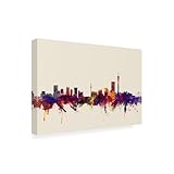 Wrapped Canvas Wall Art - Michael Tompsett 'Johannesburg Skyline' Wall Art for Living Room, Bedroom, or Office Décor - 12x19