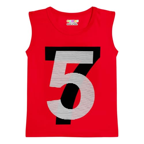 Image of Kuchipoo Boys Sleeveless Regular Fit Cotton T-Shirt