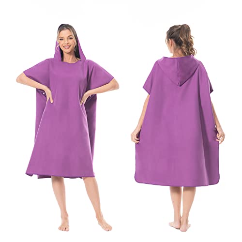 Mokani Peignoir à Langer Serviette en Microfibre Poncho de Surf avec Capuche pour Plage Surf Natation Plongée, Séchage Rapide & Léger, Convient aux Hommes...
